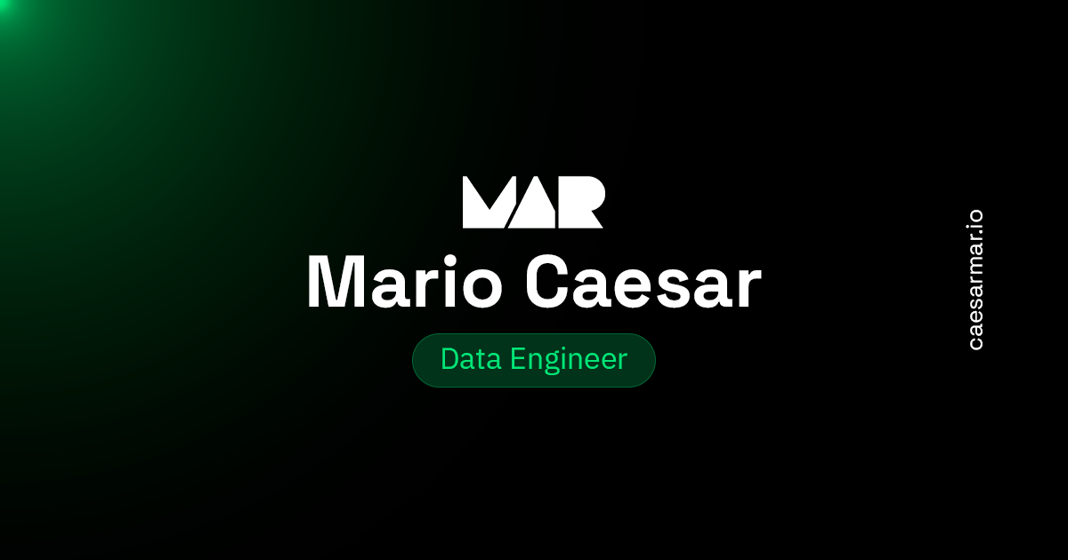Mario Caesar Npd Mario Caesar | Data Engineer, Mentor & Speaker in Indonesia